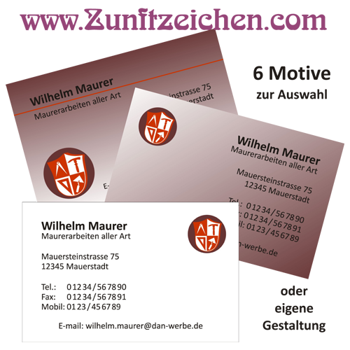 Zunft-Visitenkarte für Maurer